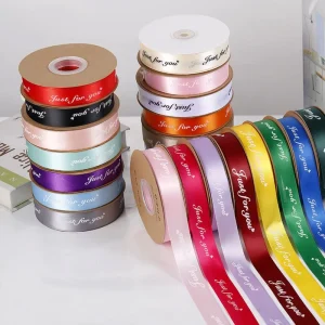 Multi-color Ribbon with logo Satin