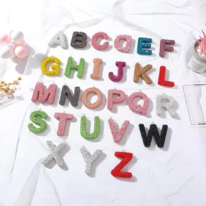 Multi coloured Crystal Diamond English Letters Keychain Bag Jewelry Pendant Accessories