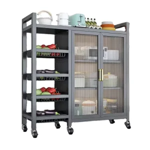 Multi layer Kitchen Basket Vegetable Storage Rack Home Kitchen Cabinet Multi functional Pot Rack with Wheels Kitchen Furniture