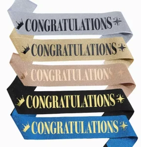 Multicolor Congratulations Ribbon Banner Party Decoration for Graduation Wedding Birthday