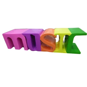 Multicolor Eco Friendly Resin Outdoor Benches Decoration Alphabet Lightweight Waterproof Corrosion Resistant Handmade Shopping