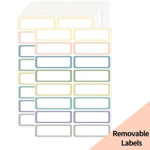 Multicolor No Residue Writable Removable Sticker Adhesive Label Custom Tag Waterproof Food Label Pantry Bottle Storage Sorting