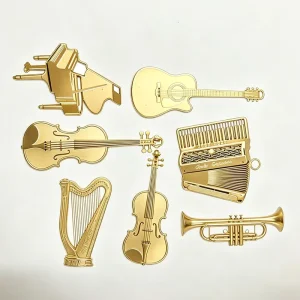 Musical Instrument Plant Shaped Metal Bookmarks Hollow Out Creative Reading Markers Personalized Metal Crafts OEM ODM