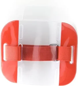 Neon Reflective PVC Arm Band Card Badge Holder Accessory for Secure Attachment Adjustable Elastic Armband