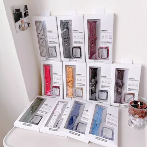 New Applicable Iwatch Watch Strap Hollow Applewatch7SE8 Protective Case Set