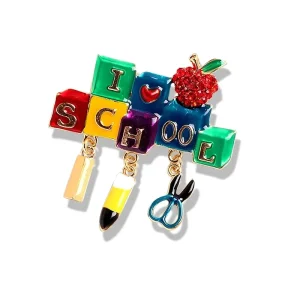 New Creative Rhinestone Letter Pendant Brooch Super Glitter Crystal Fashionable Simple Women’s Pin Jewelry