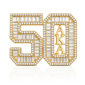New Design Baguette Stone AKA Alpha Greek Letter Sorority Sister Soror Rhinestone Brooch Jewelry Pin