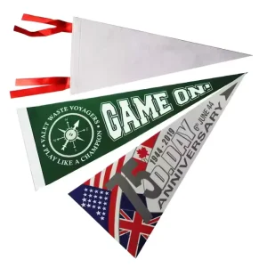 New Design Decorative Flag Customized Logo Soft Felt Triangle Flag