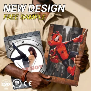 New Design Retro 3D Metal Sign Tin Comics Superhero Poster Wall Decor Art Make Vintage Sublimation Metal Poster
