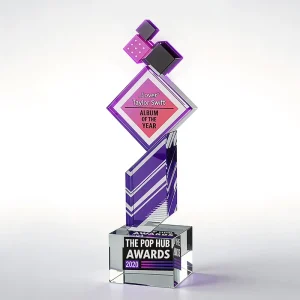New High End Creative Rubik Cube Crystal Trophy for Annual Meeting Award Honor Commemorative Prize Office Ceremony
