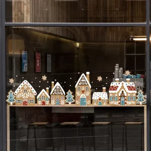 New Year Window Stickers Wall Deco PVC Christmas Glass Vinyl Decals Static Glass Window Stickers