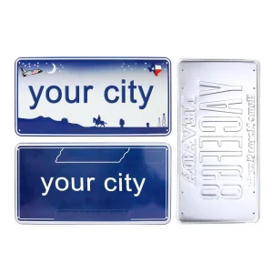 New York Custom Metal License Plate with Letterpress Printing Model JZ10 Advertising Souvenir
