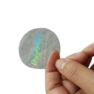 Nice Beautiful Appearance Round Transparent PVC Sticker With Holographic Logo