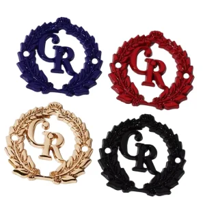 Nickle-Free Custom Hollow Letter Logo Tags 2-Hole Zinc Alloy Clothing Brand Tags for Abaya Scarf Shoe Logos