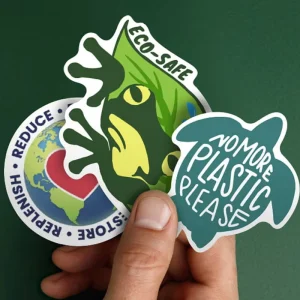 No Minimum MOQ Adhesive Stickers PVC Holographic Vinyl Die Cut Sticker Cartoon Self Adhesive Custom Logo Waterproof Stickers