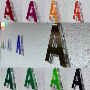 Non Illuminated Crystal Acrylic Letters in Multi Color with 1 Year Warranty