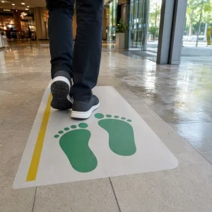 Non Slip Floor Graphic Laminating Film Clear Textured Overlaminate for Mall Airport Subway Retail Floor Sticker Protection