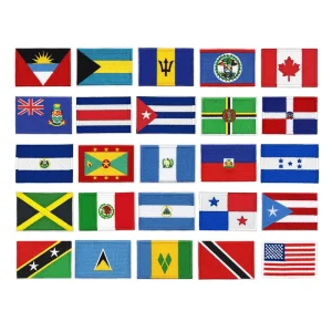 North American Country Flag Iron On Embroidered Flag Patches In Stock Ready To Ship For Jacket Backpack Uniform
