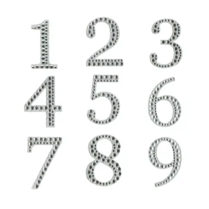 Number Alphabet Letter Acrylic Gem Sticker Glitter Crystal Rhinestone Sticker Sheet