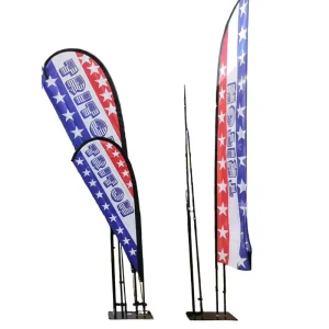 Nylon Fiberglass Adjustable Portable Beach Flag for Roadside Garden Advertising Outdoor Custom