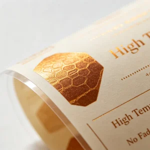 OEM Clear Transparent Food Roll Stickers Oil Resistant for Honey Bee Product Glass Jar Packaging