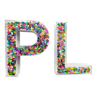 OEM Clear Transparent Wedding Alphabet Letter 3D Clear Acrylic Fillable Candy Letters