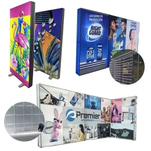 OEM Custom Advertising Tension Cloth Fabric Light Box Trade Show LED Fabric Light Box for Photo Booth Flexible LED Backdrop Wall