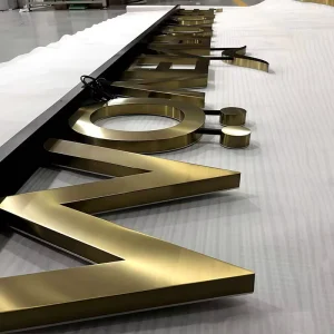 OEM Custom Electroplated Gold Stainless Steel Non Backlit Metal Alphabet Letters for Luxury Club SPA Indoor Wall Brand Sign