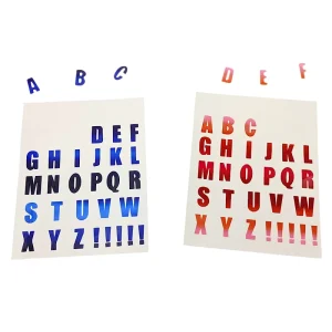 OEM Custom English Number ABC Letter Label Vinyl Alphabet Sheet Stickers Colorful Alphabet Letter Adhesive Sticker