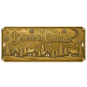 OEM Custom Laser Cut Stainless Steel Merry Christmas Metal Plaque Hollow Wall Sign Nameplate for Holiday Celebration Decor