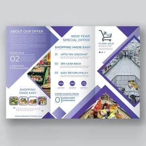 OEM Custom Trifold Brochure Offset Printing and Film Lamination Eco-friendly Art Paper Folded Flyer