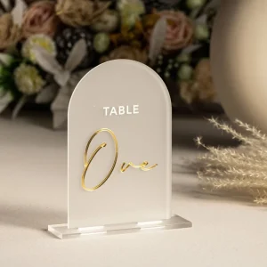 OEM Customized Hotel Restaurant Clear Printed Acrylic Table Number Holder Sign Holder Stand