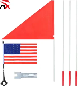 OEM ODM Custom Bike Flag Custom Visibility Safety Flag with Heavy Duty Fiberglass Flag Pole Wholesa