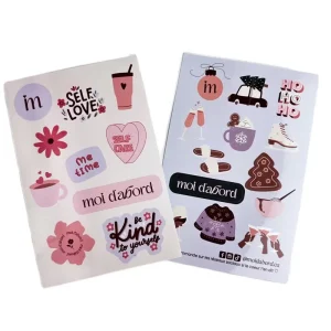 OEM ODM Custom Logo Waterproof Self Adhesive Vinyl Sticker Sheets for Craft Photo Frame Candle Decorative Kiss Cut Stickers