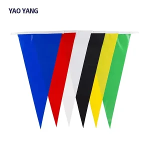 OEM ODM High Quality Custom Polyester Fabric Colorful Pennants String Flag Triangle Bunting Banner for Celebration Decoration