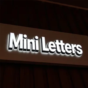 OEM ODM Mini Front Glow Letter High Clarity Mini Light up Letter Highlight Mini Illuminated Letter Sign