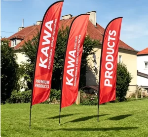 OEM Service No Minimum Custom Polyester Pennant Flag Banner Outdoor Waterproof Wind Spinner Feather Flag Fiberglass Pole Double