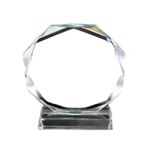Octagonal Crystal Trophy Premium Blank Glass Award for Custom Engraving Letterpress Printing Tradeshow Giveaways Polished