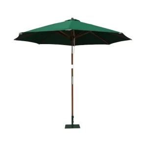 Oem Large Up market 10ft Advertising Custom Logo for Print Aluminum Wood Shaft Outdoor Garden Parasol Patio Umbrella With Base S