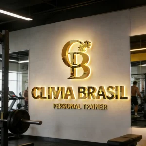 Office Reception Gold Halo Lit Channel Letter Sign Commercial Indoor Advertising Company Logos Signage Backlit LED Sign