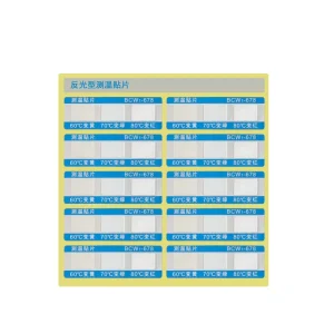 Oil Proof Waterproof Train Brake System Temperature Test Sticker Irreversible Color Change Heat Indicator Label