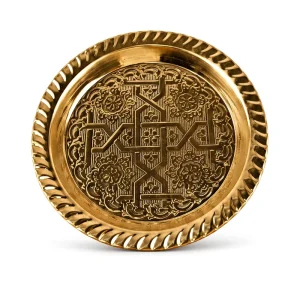 One Piece Die Casting Metal Incense Holder Tray Retro Brass Decorative Plate Chinese Traditional Embossed Tea Tray Home Decor
