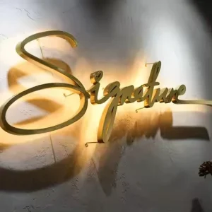 Outdoor 3D Custom Metal Luminous Letter Light Signboard Outdoor Mall Store Coffee Beauty Shop Store Office Acrylic Sign