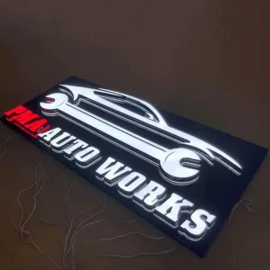 Outdoor 3D Led Illuminated Hanging Signage Mini Acrylic Wall Mounted Painting Luminous Letter Sign Board