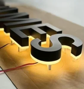 Outdoor 3D Stainless Steel LED Backlit Letter Sign Illuminated House Numbers for Home Office Acrylic Letter Signage