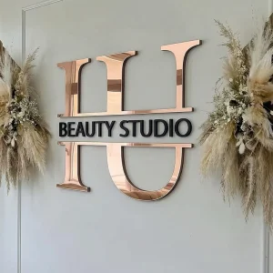 Outdoor AC Wall Mounted LED Back Halo Letters Sign Lighting Stainless Steel Coffee Shop 3D Logo Sign Board for Buildings Office