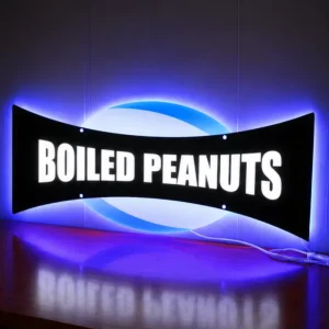 Outdoor Acrylic Sign Round Back Lit LED Display Custom for Nail Salon Advertising Small Business Logo Promotion and Branding