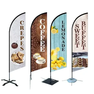 Outdoor Advertisement Print Rectangle Flag Custom Feather Pole Kit Custom Teardrop Shaped With Festival Logo Custom Feather Flag