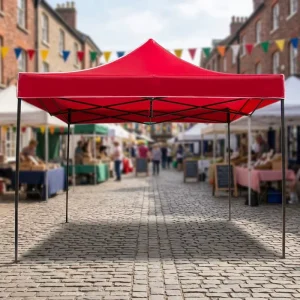 Outdoor Advertising 10×10 Waterproof Portable Automatic Pop up Tent Steel Frame PVC Cover Single Layer Oxford Cloth Glass Wall