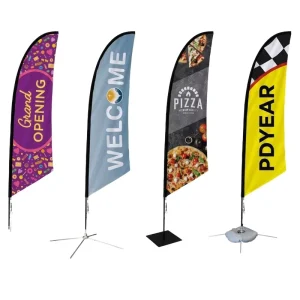 Outdoor Advertising Banner Custom Print Portable Teardrop Blade Flag With Rust Proof Hardware for Coastal Areas